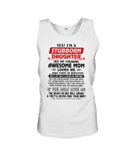 STUBBORN DAUGHTER GIFT - AWESOME MOM-SCARES ME Unisex Tank tile