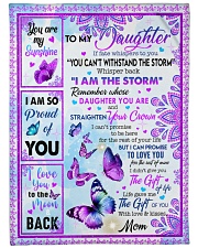 MOM TO DAUGHTER GIFT BUTTERFLY I AM THE STORM Large Fleece Blanket - 60" x 80" front