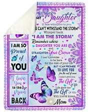 MOM TO DAUGHTER GIFT BUTTERFLY I AM THE STORM Sherpa Fleece Blanket tile