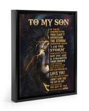 MOM TO SON GIFT- STORM STRAIGHTEN CROWN -LION Floating Framed Canvas Prints Black tile