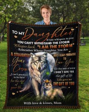 MOM TO DAUGHTER GIFT- LIFE GAVE ME THE GIFT OF YOU Fleece Blanket - 50" x 60" aos-coral-fleece-blanket-50x60-lifestyle-front-01a