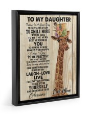 MOM TO DAUGHTER GIFT- GIRAFFE TODAY IS A GOOD DAY Floating Framed Canvas Prints Black tile