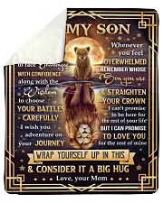 MOM TO SON GIFT- LION FACE CHALLENGES ADVENTURE Sherpa Fleece Blanket tile