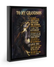 MEME TO GRANDSON GIFT- FATE STORM CROWN -LION Floating Framed Canvas Prints Black tile