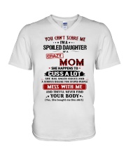 SPOILED DAUGHTER GIFT - CRAZY MOM- ANGER ISSUES V-Neck T-Shirt tile