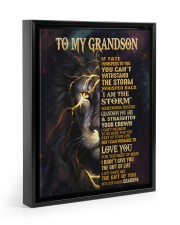 GRANDPA TO GRANDSON GIFT- FATE STORM CROWN -LION Floating Framed Canvas Prints Black tile