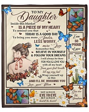 MOM TO DAUGHTER GIFT- WORRY LESS SMILE MORE Fleece Blanket - 50" x 60" front