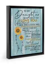 DAD TO DAUGHTER GIFT - SUNSHINE SUNFLOWER BRAVE Floating Framed Canvas Prints Black tile