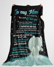 DAUGHTER TO MOM GIFT- PUT ME FIRST INSTEAD FOR ALL Large Fleece Blanket - 60" x 80" aos-coral-fleece-blanket-60x80-lifestyle-front-10