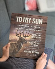 MOM TO SON GIFT- DEER ALWAYS CARRY YOU A MAN STOOD 11x14 Gallery Wrapped Canvas Prints aos-canvas-pgw-11x14-lifestyle-front-25