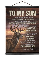 MOM TO SON GIFT- DEER ALWAYS CARRY YOU A MAN STOOD Hanging Canvas tile