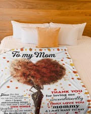 DAUGHTER TO MOM GIFT- THANK YOU FOR LOVING ME Large Fleece Blanket - 60" x 80" aos-coral-fleece-blanket-60x80-lifestyle-front-02a