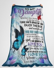 MOM TO DAUGHTER GIFT- BUTTERFLY - ENJOY THE RIDE Large Fleece Blanket - 60" x 80" aos-coral-fleece-blanket-60x80-lifestyle-front-10