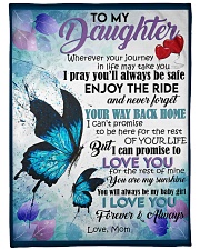MOM TO DAUGHTER GIFT- BUTTERFLY - ENJOY THE RIDE Large Fleece Blanket - 60" x 80" front