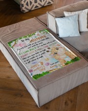 TO MY MOMMY - RIGHT NOW I FEEL THE SAFEST WHEN YOUR ARMS HOLD ME TIGHT Small Fleece Blanket - 30" x 40" aos-coral-fleece-blanket-30x40-lifestyle-front-03a