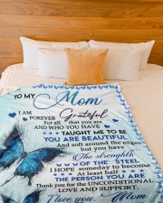 DAUGHTER TO MOM GIFT YOU ARE BEAUTIFUL- GRATEFUL Large Fleece Blanket - 60" x 80" aos-coral-fleece-blanket-60x80-lifestyle-front-02a