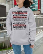 SPOILED DAUGHTER GIFT - AWESOME MOM LITTLE GIRL Hooded Sweatshirt apparel-hooded-sweatshirt-lifestyle-front-103