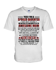 SPOILED DAUGHTER GIFT - AWESOME MOM LITTLE GIRL V-Neck T-Shirt tile