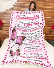 GRANDMA TO GRANDDAUGHTER GIFT BUTTERFLY CONFIDENT Large Fleece Blanket - 60" x 80" aos-coral-fleece-blanket-60x80-lifestyle-front-04a