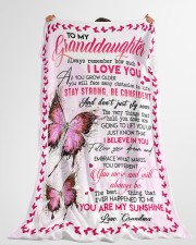 GRANDMA TO GRANDDAUGHTER GIFT BUTTERFLY CONFIDENT Large Fleece Blanket - 60" x 80" aos-coral-fleece-blanket-60x80-lifestyle-front-10