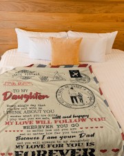 DAD TO DAUGHTER GIFT- AIR MAIL- SAFE WELL HAPPY Large Fleece Blanket - 60" x 80" aos-coral-fleece-blanket-60x80-lifestyle-front-02a