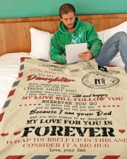 DAD TO DAUGHTER GIFT- AIR MAIL- SAFE WELL HAPPY Large Fleece Blanket - 60" x 80" aos-coral-fleece-blanket-60x80-lifestyle-front-06a