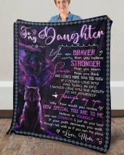 MOM TO DAUGHTER GIFT- WALK AS IF YOU OWN THE PLACE Fleece Blanket - 50" x 60" aos-coral-fleece-blanket-50x60-lifestyle-front-02a
