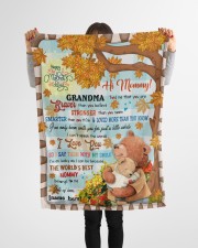 PERSONALIZED BLANKET- HI MOMMY - GRANDMA TOLD ME THAT YOU ARE BRAVER THAN YOU BELIEVE Small Fleece Blanket - 30" x 40" aos-coral-fleece-blanket-30x40-lifestyle-front-14a