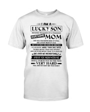 LUCKY SON GIFT - AWESOME MOM HEART GOLD BACKBONE Premium Fit Mens Tee tile