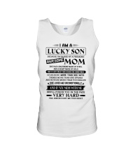 LUCKY SON GIFT - AWESOME MOM HEART GOLD BACKBONE Unisex Tank tile