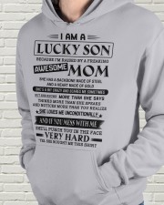 LUCKY SON GIFT - AWESOME MOM HEART GOLD BACKBONE Hooded Sweatshirt apparel-hooded-sweatshirt-lifestyle-front-62