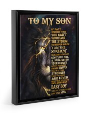 MOM TO SON GIFT- STORM CROWN BRAVER -LION Floating Framed Canvas Prints Black tile