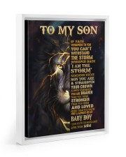 MOM TO SON GIFT- STORM CROWN BRAVER -LION Floating Framed Canvas Prints White tile