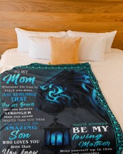 SON TO MOM GIFT- BRAVER STRONGER SMARTER- AMAZING Large Fleece Blanket - 60" x 80" aos-coral-fleece-blanket-60x80-lifestyle-front-02a