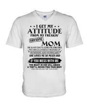 DAUGHTER SON GIFT- ATTITUDE- AWESOME MOM- SUNSHINE V-Neck T-Shirt tile