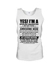 SPOILED DAUGHTER GIFT - AWESOME MOM- LOVING MOTHER Unisex Tank tile