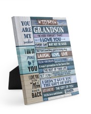 GRANDPA TO GRANDSON GIFT- LAUGH LOVE LIVE -WOOD Easel-Back Gallery Wrapped Canvas tile