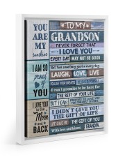 GRANDPA TO GRANDSON GIFT- LAUGH LOVE LIVE -WOOD Floating Framed Canvas Prints White tile