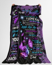 DAD TO DAUGHTER GIFT- BUTTERFLY PROUD OF YOU Large Fleece Blanket - 60" x 80" aos-coral-fleece-blanket-60x80-lifestyle-front-10