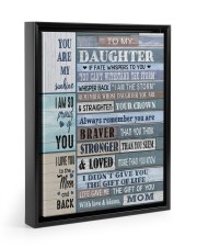 MOM TO DAUGHTER GIFT- BRAVER STRONGER LOVED -WOOD Floating Framed Canvas Prints Black tile