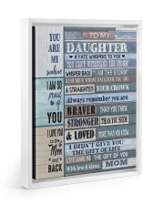 MOM TO DAUGHTER GIFT- BRAVER STRONGER LOVED -WOOD Floating Framed Canvas Prints White tile