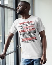 SPOILED SON GIFT- CRAZY DAD- SCARES ME SOMETIMES Classic T-Shirt apparel-classic-tshirt-lifestyle-front-38