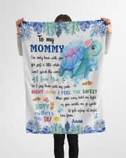 TO MY MOMMY - RIGHT NOW I FEEL THE SAFEST WHEN YOUR ARMS HOLD ME TIGHT Small Fleece Blanket - 30" x 40" aos-coral-fleece-blanket-30x40-lifestyle-front-14a
