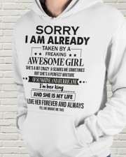 BOYFRIEND GIFT- TAKEN BY A FREAKING AWESOME GIRL Hooded Sweatshirt apparel-hooded-sweatshirt-lifestyle-front-62