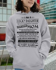LUCKY DAUGHTER GIFT - AWESOME MOM HEART GOLD STEEL Hooded Sweatshirt apparel-hooded-sweatshirt-lifestyle-front-102