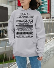 LUCKY DAUGHTER GIFT - AWESOME MOM HEART GOLD STEEL Hooded Sweatshirt apparel-hooded-sweatshirt-lifestyle-front-103