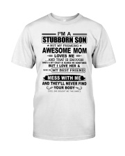 STUBBORN SON GIFT -AWESOME MOM SCARES- BEST FRIEND Premium Fit Mens Tee tile