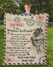 GIRLFRIEND GIFT- DEEP IN MY HEART YOU'RE THE ONE Fleece Blanket - 50" x 60" aos-coral-fleece-blanket-50x60-lifestyle-front-01a
