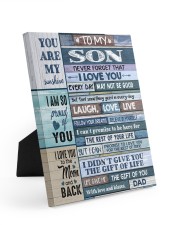 DAD TO SON GIFT- LAUGH LOVE LIVE -PROUD -WOOD Easel-Back Gallery Wrapped Canvas tile