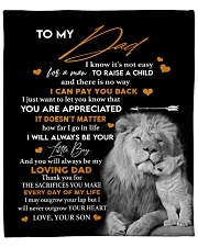 SON TO DAD GIFT- LION -NEVER OUTGROW YOUR HEART Fleece Blanket tile